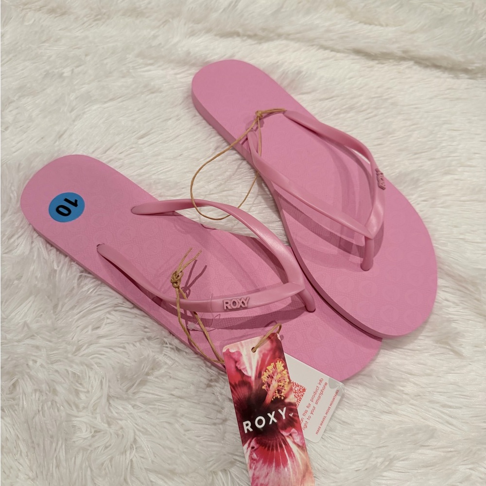 Roxy Pink Flip Flops size 10